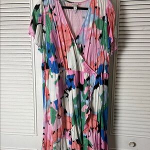 Ava & Viv Colorful Abstract Maxi Dress
